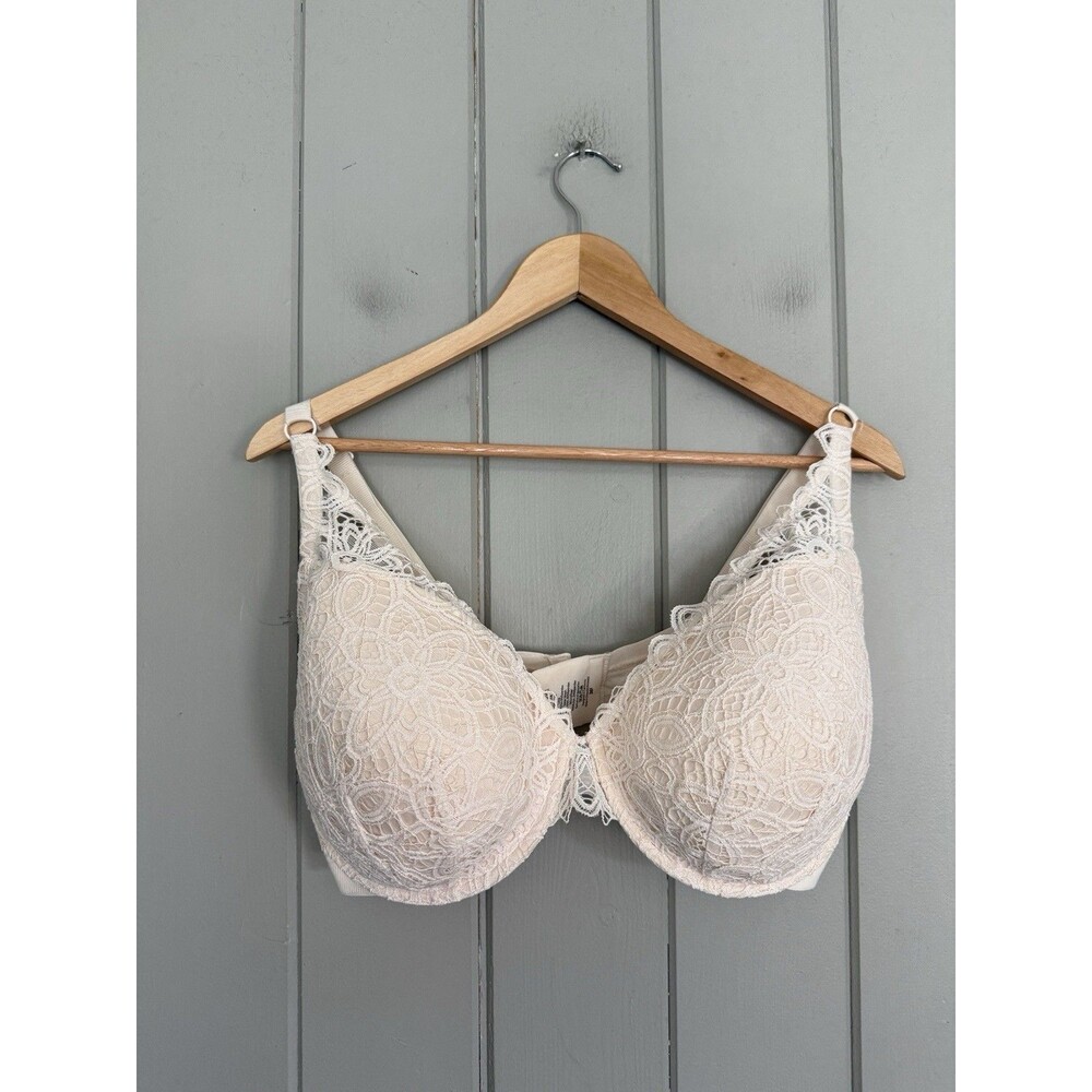 Third Love Boho Lace Uplift Bra 38F Lace Cream Ivory Underwire Padded